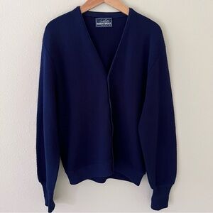 Arnold Palmer Robert Bruce Cardigan Size Large Blue Vintage Academia Kurt Cobain